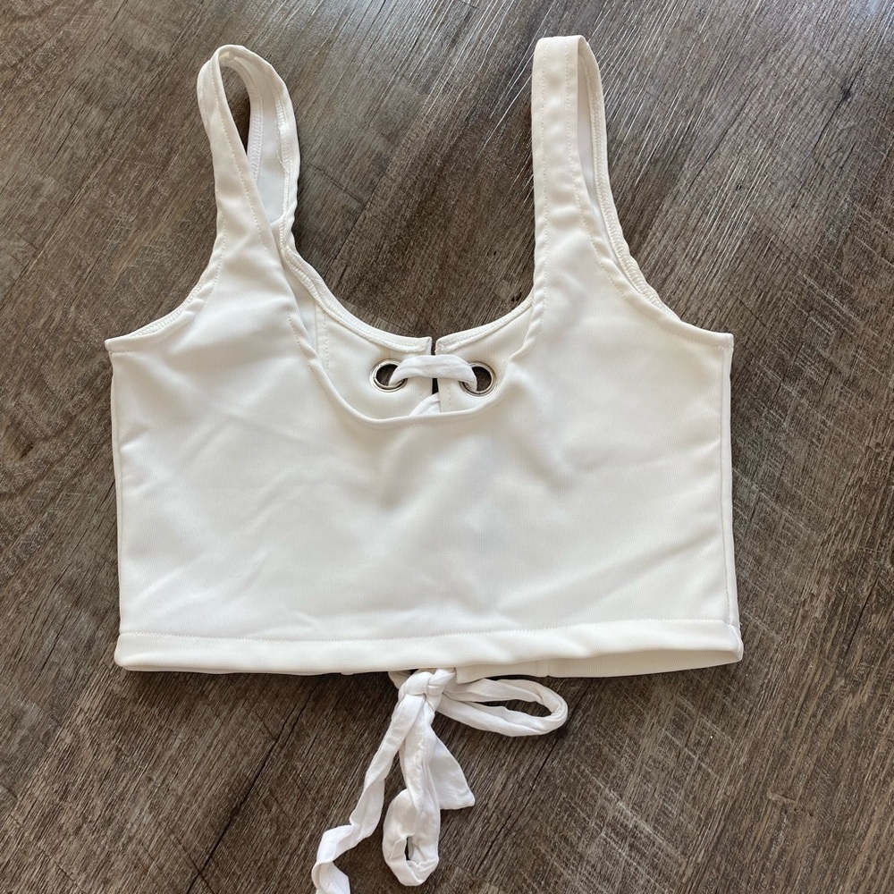 Tie Front Crop Top - Picture 5 of 5